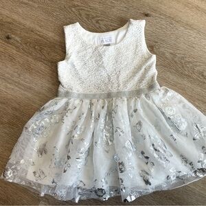 The Children's Place White and Silver Dress. Baptism, Flower Girl, Etc. 18-24m